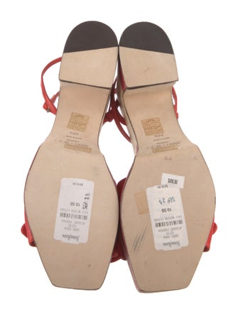 Jimmy Choo Leather Colorblock Pattern Sandals