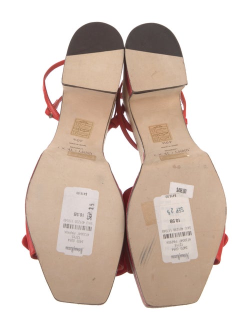 Jimmy Choo Leather Colorblock Pattern Sandals