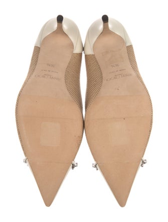 Jimmy Choo Faux Pearl Accents Colorblock Pattern Pumps