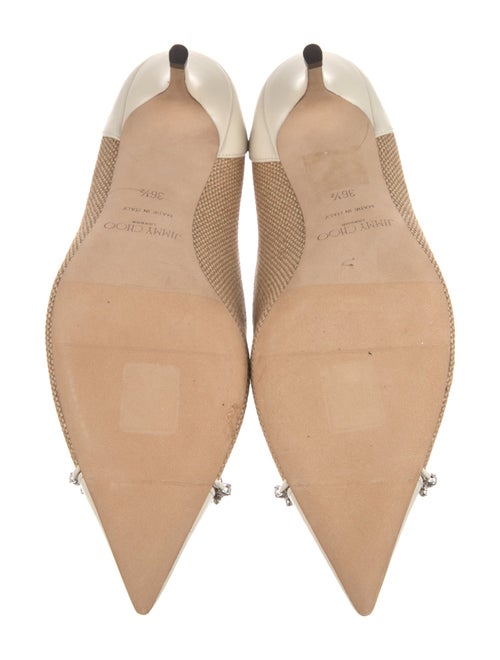 Jimmy Choo Faux Pearl Accents Colorblock Pattern Pumps