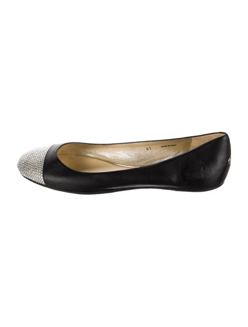 Jimmy Choo Leather Crystal Embellishments Ballet Flats
