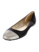 Jimmy Choo Leather Crystal Embellishments Ballet Flats