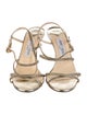 Jimmy Choo Leather Glitter Accents Slingback Sandals