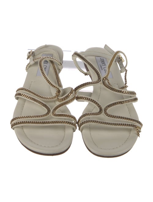 Jimmy Choo Leather Animal Print Slides