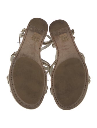 Jimmy Choo Leather Animal Print Slides