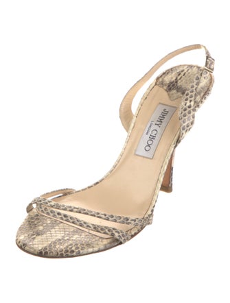 Jimmy Choo Snakeskin Animal Print Slingback Sandals