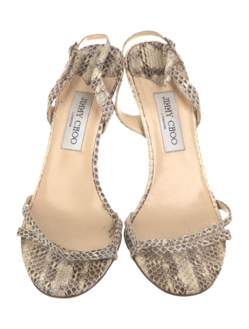 Jimmy Choo Snakeskin Animal Print Slingback Sandals