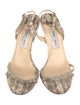 Jimmy Choo Snakeskin Animal Print Slingback Sandals