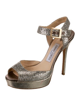 Jimmy Choo Glitter Glitter Accents Sandals