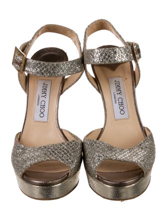 Jimmy Choo Glitter Glitter Accents Sandals