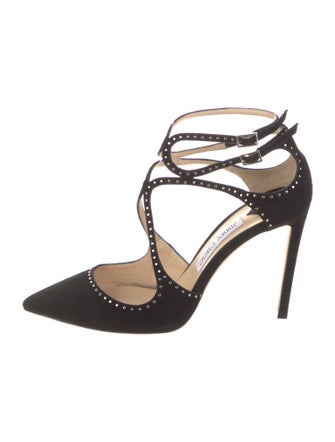 Jimmy Choo Suede Studded Accents Pumps