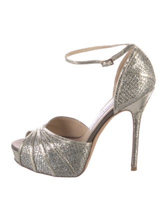 Jimmy Choo Glitter Mesh Accents D'Orsay Pumps