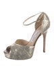 Jimmy Choo Glitter Mesh Accents D'Orsay Pumps