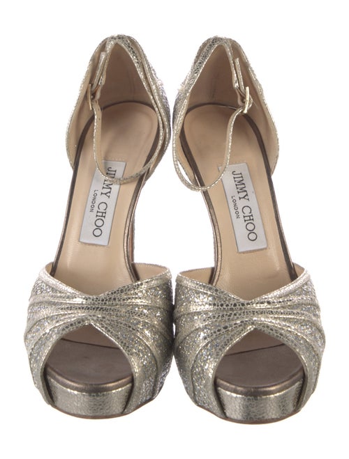 Jimmy Choo Glitter Mesh Accents D'Orsay Pumps