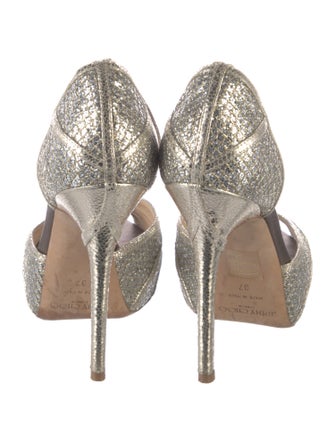 Jimmy Choo Glitter Mesh Accents D'Orsay Pumps