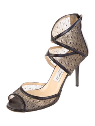 Jimmy Choo Leather Lace Pattern Sandals
