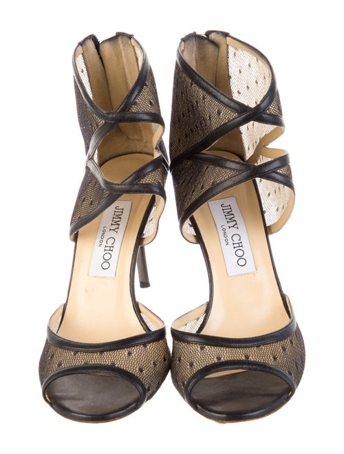 Jimmy Choo Leather Lace Pattern Sandals