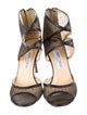 Jimmy Choo Leather Lace Pattern Sandals