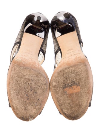 Jimmy Choo Leather Lace Pattern Sandals