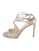 Jimmy Choo Glitter Animal Print T-Strap Sandals