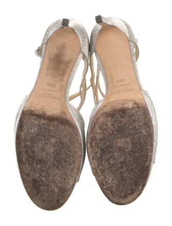 Jimmy Choo Glitter Animal Print T-Strap Sandals