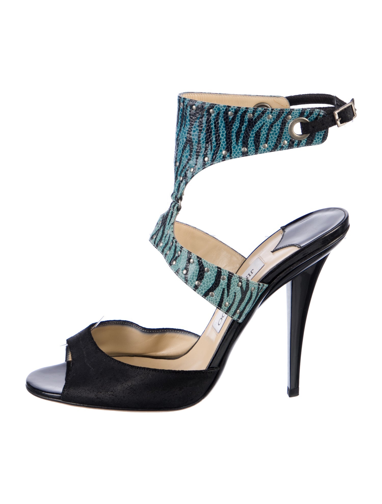 Jimmy Choo Leather Animal Print Sandals