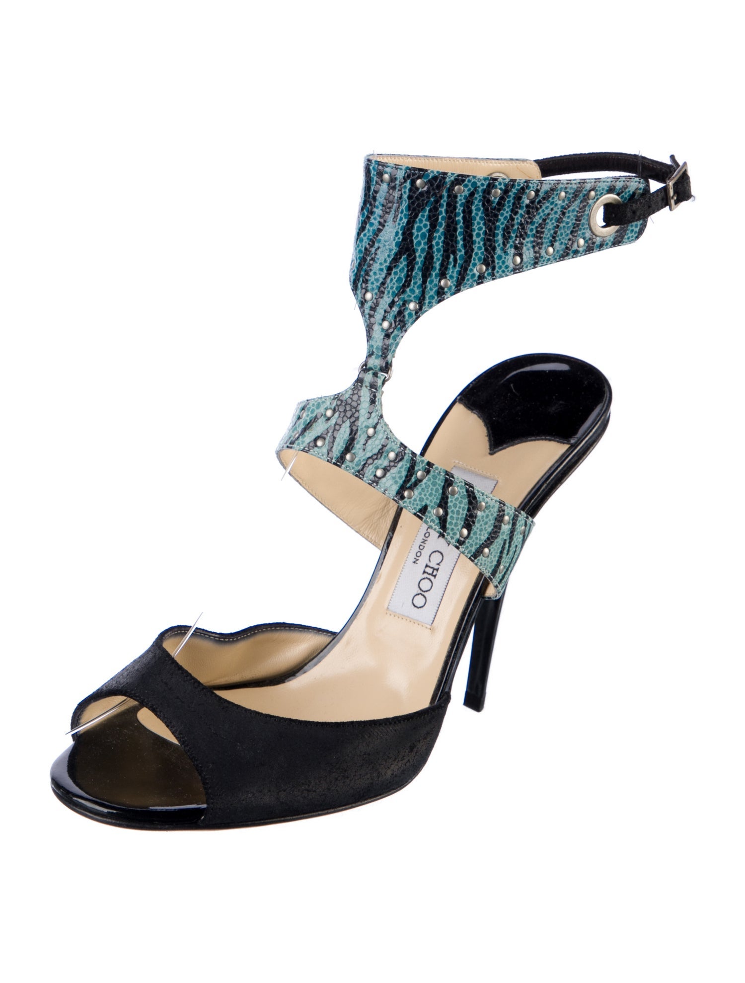 Jimmy Choo Leather Animal Print Sandals