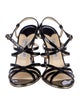 Jimmy Choo Patent Leather Floral Print Slingback Sandals