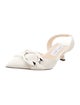 Jimmy Choo Faux Pearl Accents Leather Slingback Pumps