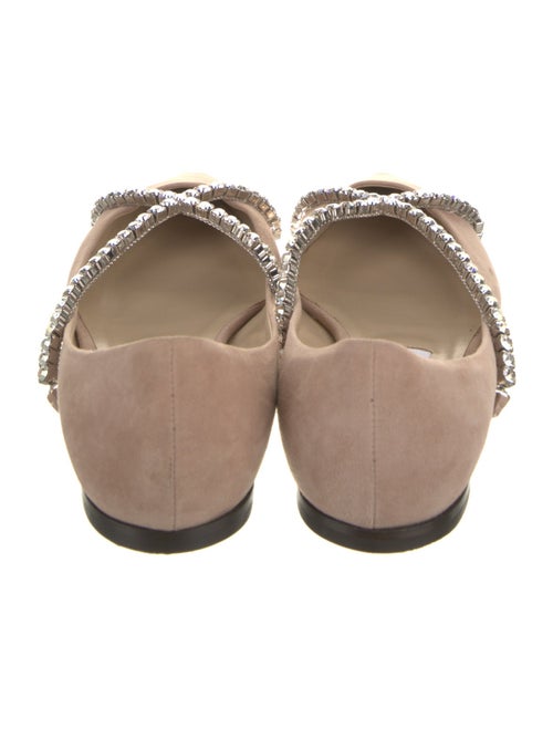 Jimmy Choo Suede Crystal Embellishments Flats