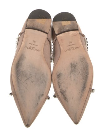 Jimmy Choo Suede Crystal Embellishments Flats