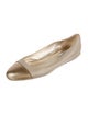 Jimmy Choo Leather Glitter Accents Ballet Flats