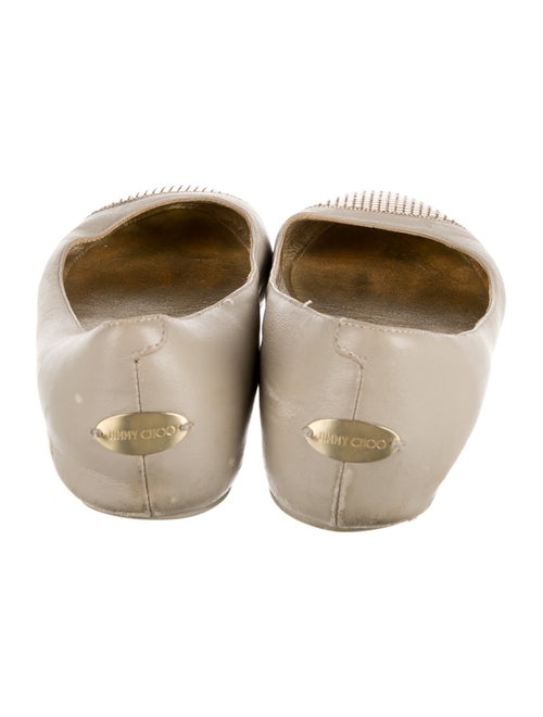 Jimmy Choo Leather Glitter Accents Ballet Flats