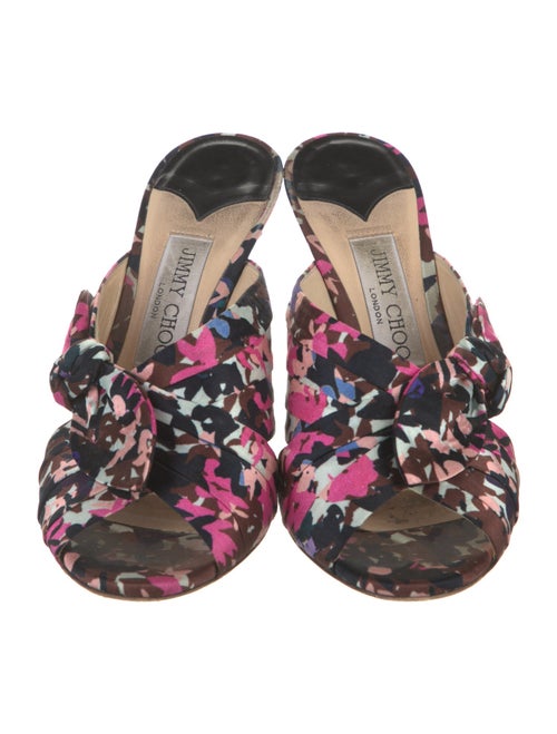 Jimmy Choo Satin Floral Print Mules