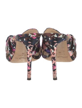 Jimmy Choo Satin Floral Print Mules