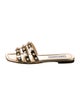 Jimmy Choo Faux Pearl Accents Leather Slides