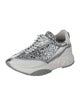 Jimmy Choo Leather Glitter Accents Sneakers