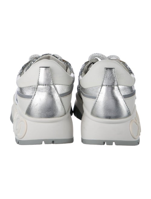 Jimmy Choo Leather Glitter Accents Sneakers