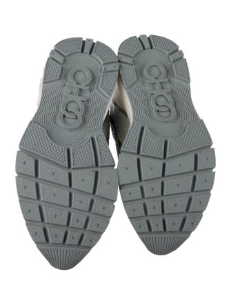 Jimmy Choo Leather Glitter Accents Sneakers