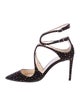 Jimmy Choo Suede Crystal Embellishments D'Orsay Pumps