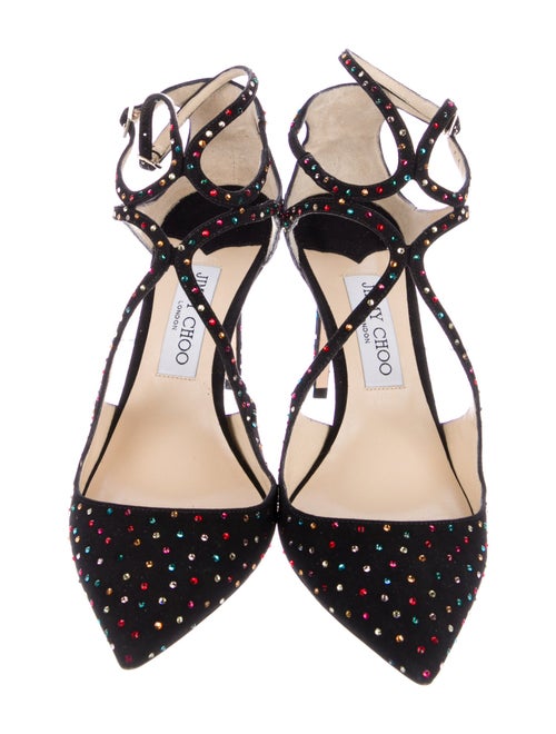 Jimmy Choo Suede Crystal Embellishments D'Orsay Pumps