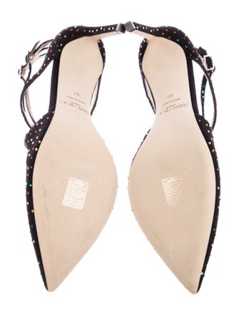 Jimmy Choo Suede Crystal Embellishments D'Orsay Pumps