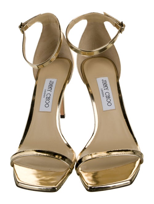 Jimmy Choo Patent Leather Leather Trim Embellishment Sandals