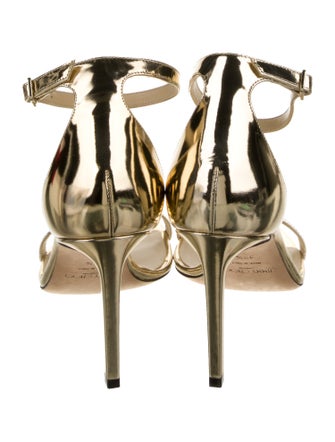 Jimmy Choo Patent Leather Leather Trim Embellishment Sandals