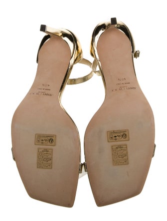 Jimmy Choo Patent Leather Leather Trim Embellishment Sandals