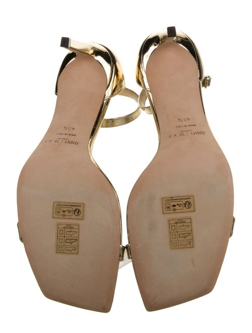 Jimmy Choo Patent Leather Leather Trim Embellishment Sandals