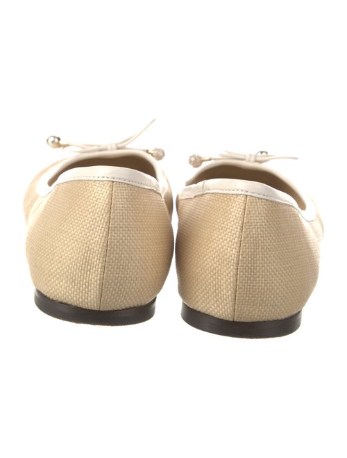 Jimmy Choo Straw Crystal Embellishments Ballet Flats
