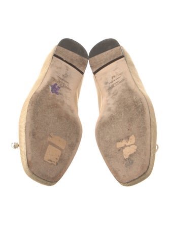 Jimmy Choo Straw Crystal Embellishments Ballet Flats