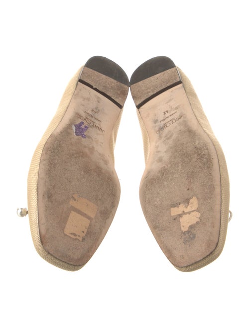 Jimmy Choo Straw Crystal Embellishments Ballet Flats