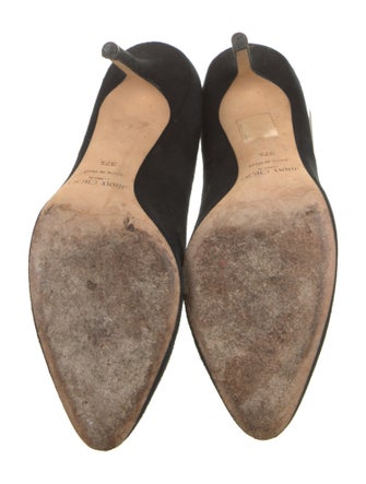 Jimmy Choo Suede Leather Trim Embellishment Pumps